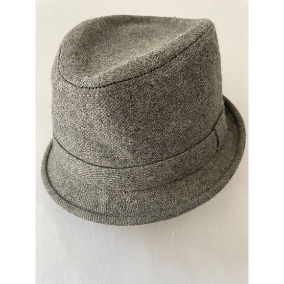 ~ J.Crew Fedora S/M Wool Blend Hat Gray Grey Boho Classic, Cotton Blend Lining - Picture 1 of 14